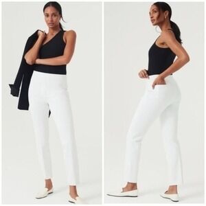 NWT Spanx On-the-Go Slim Straight Ankle Pant 20372T Classic White L‎ Large Tall